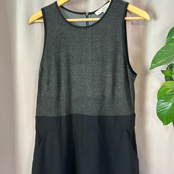 Loft grey and black dress with pockets - Picture 2 of 8